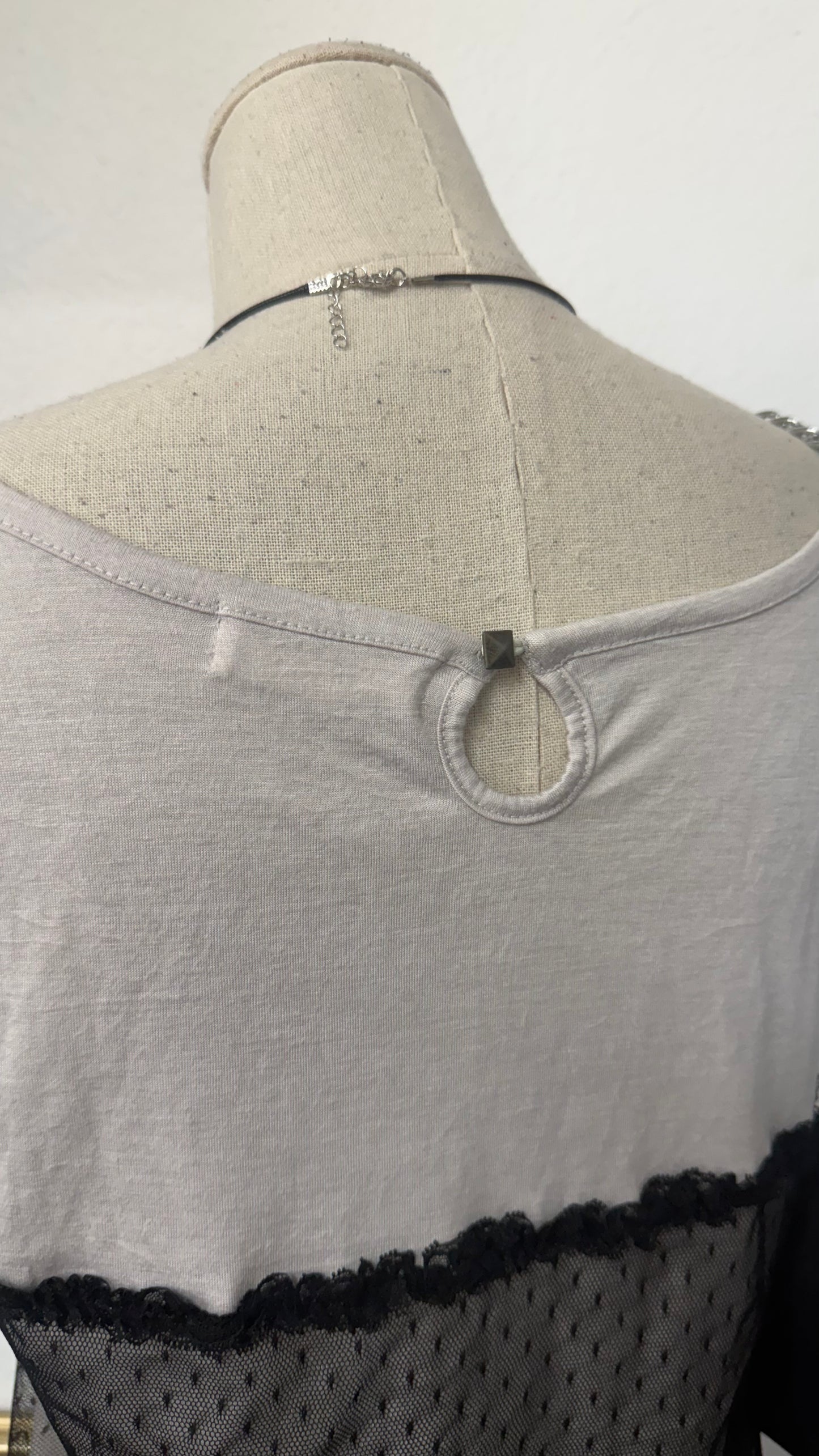 Dark coquette black lace shirt