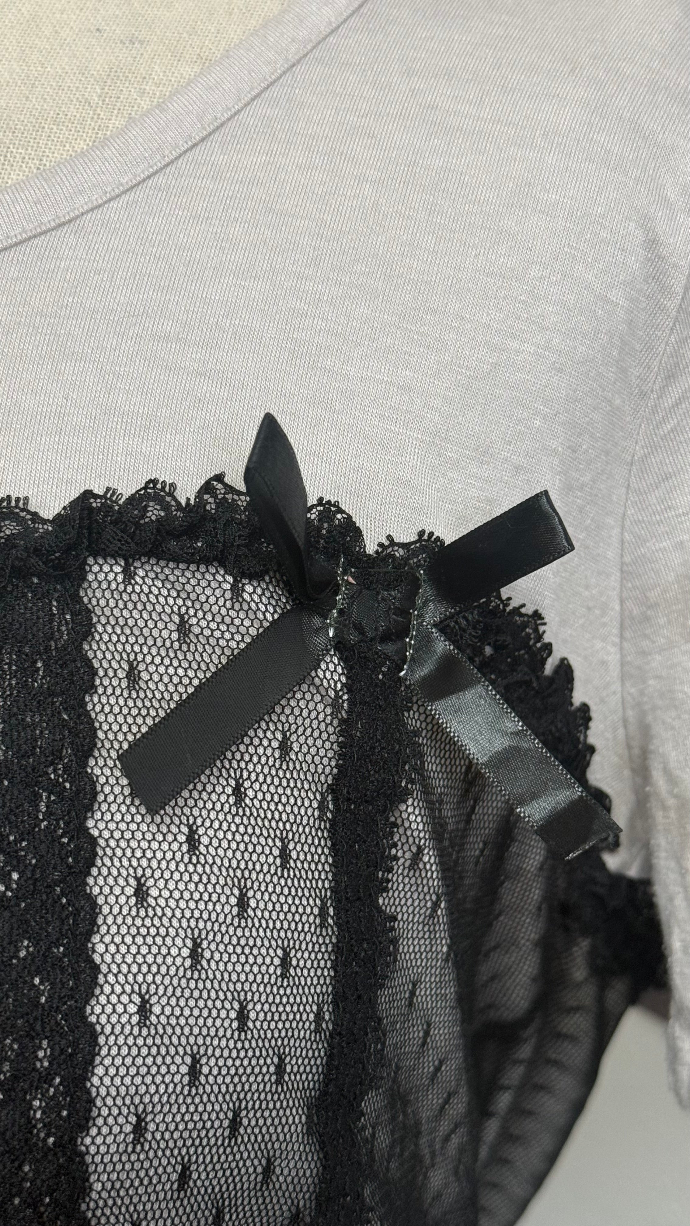 Dark coquette black lace shirt