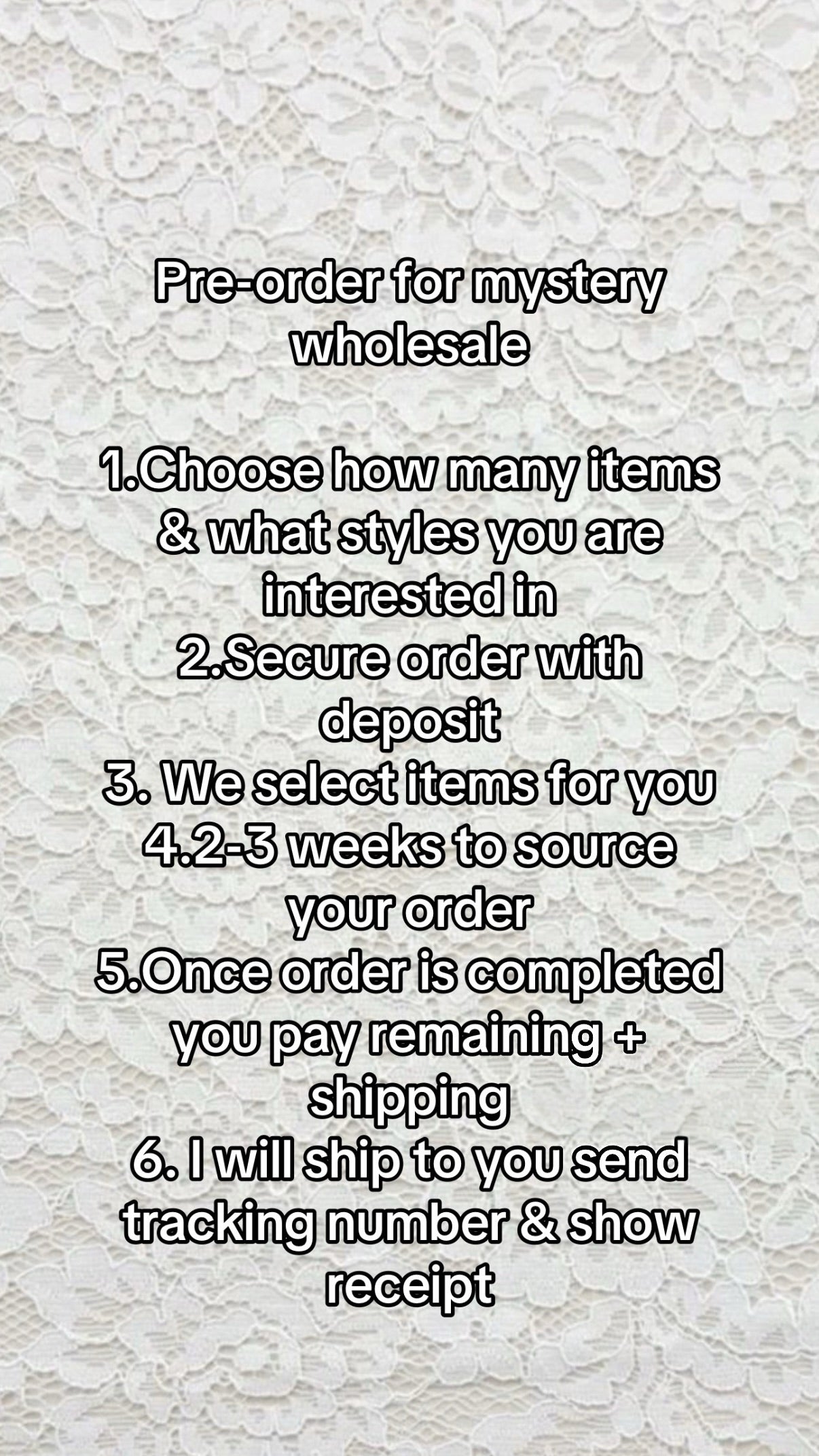 Deposit for 10 items mystery wholesale
