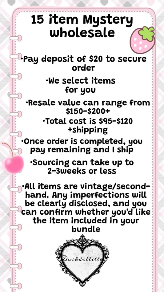 Deposit for 15 items mystery wholesale